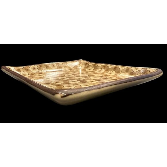 Sousaku Sound Collection Japan Stoneware 5" Brown‎ Floral Pattern Trinket Dish - Picture 3 of 6